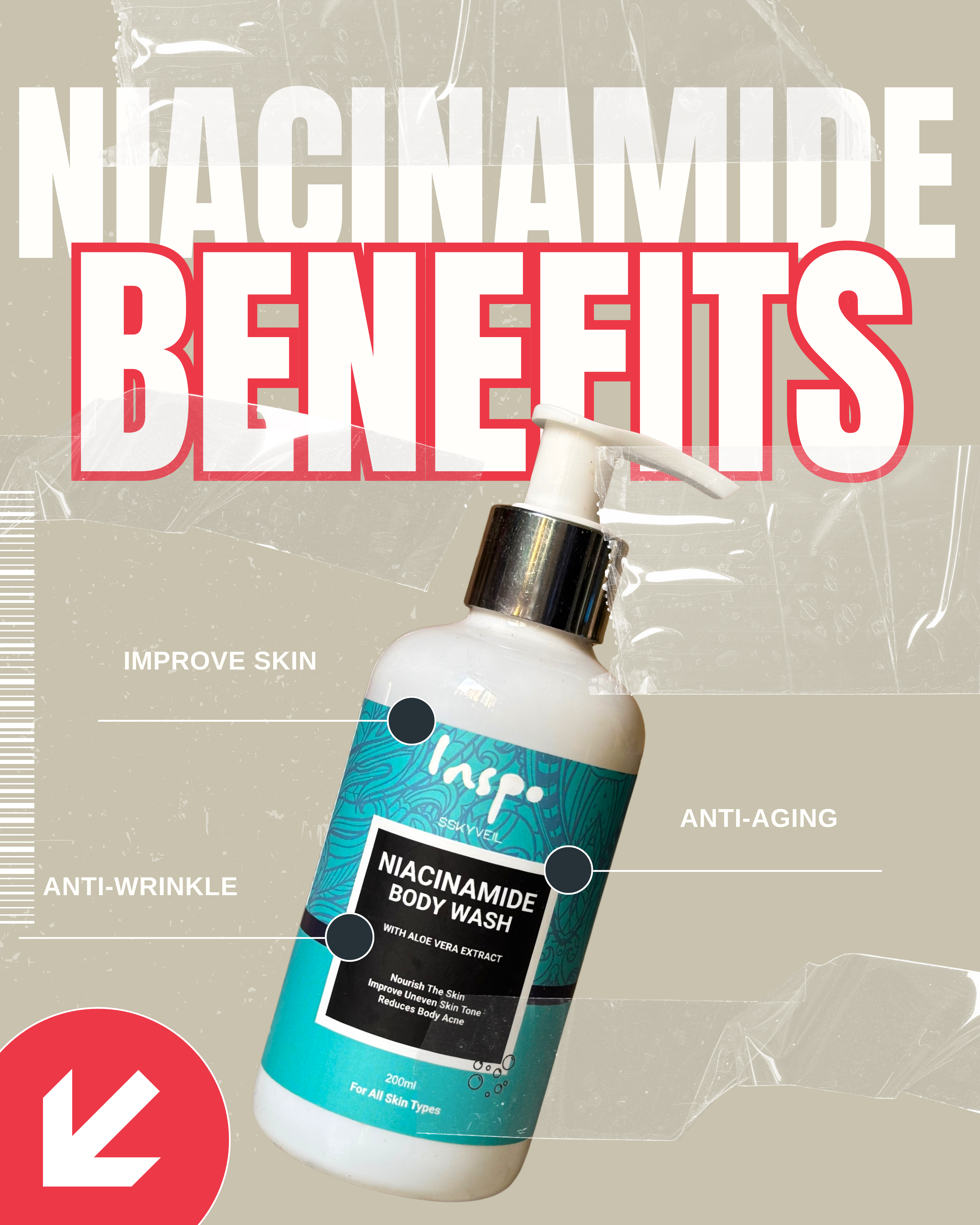 Niacinamide body wash